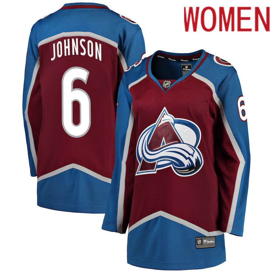 Women Colorado Avalanche #6 Erik Johnson Fanatics Branded Burgundy Breakaway Player NHL Jersey